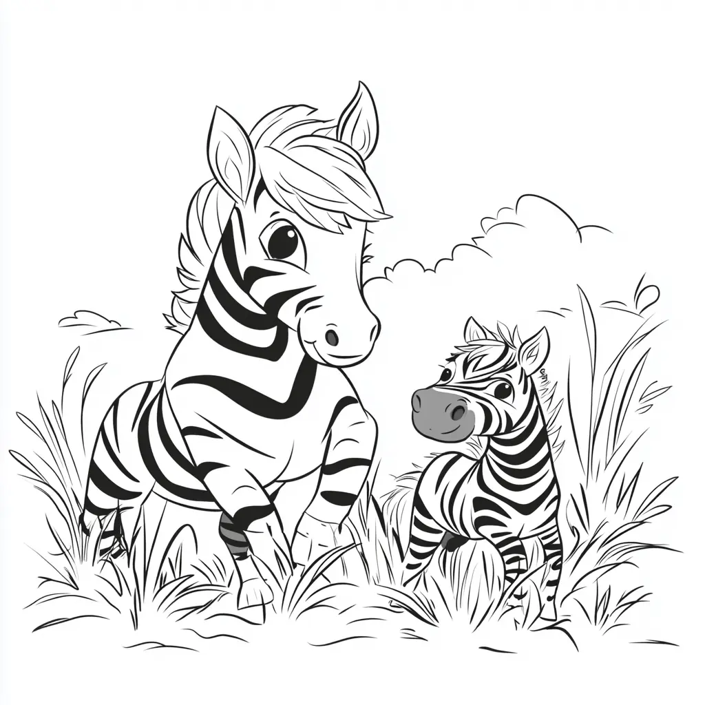 "Cebras paseando" Dibujos de cebras para colorear ❤️ | Minenito