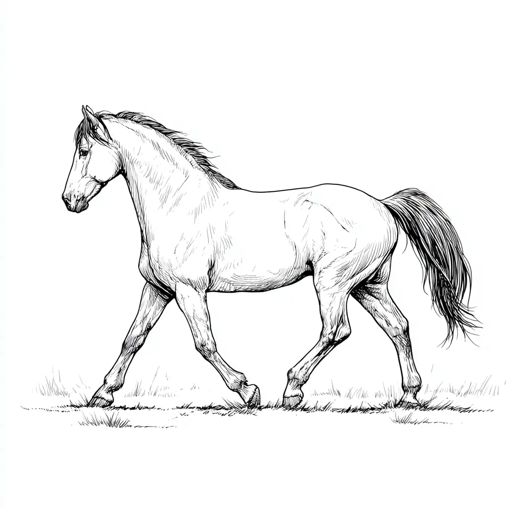 Caballo andaluz: Dibujos de caballos para colorear ❤️ | Minenito