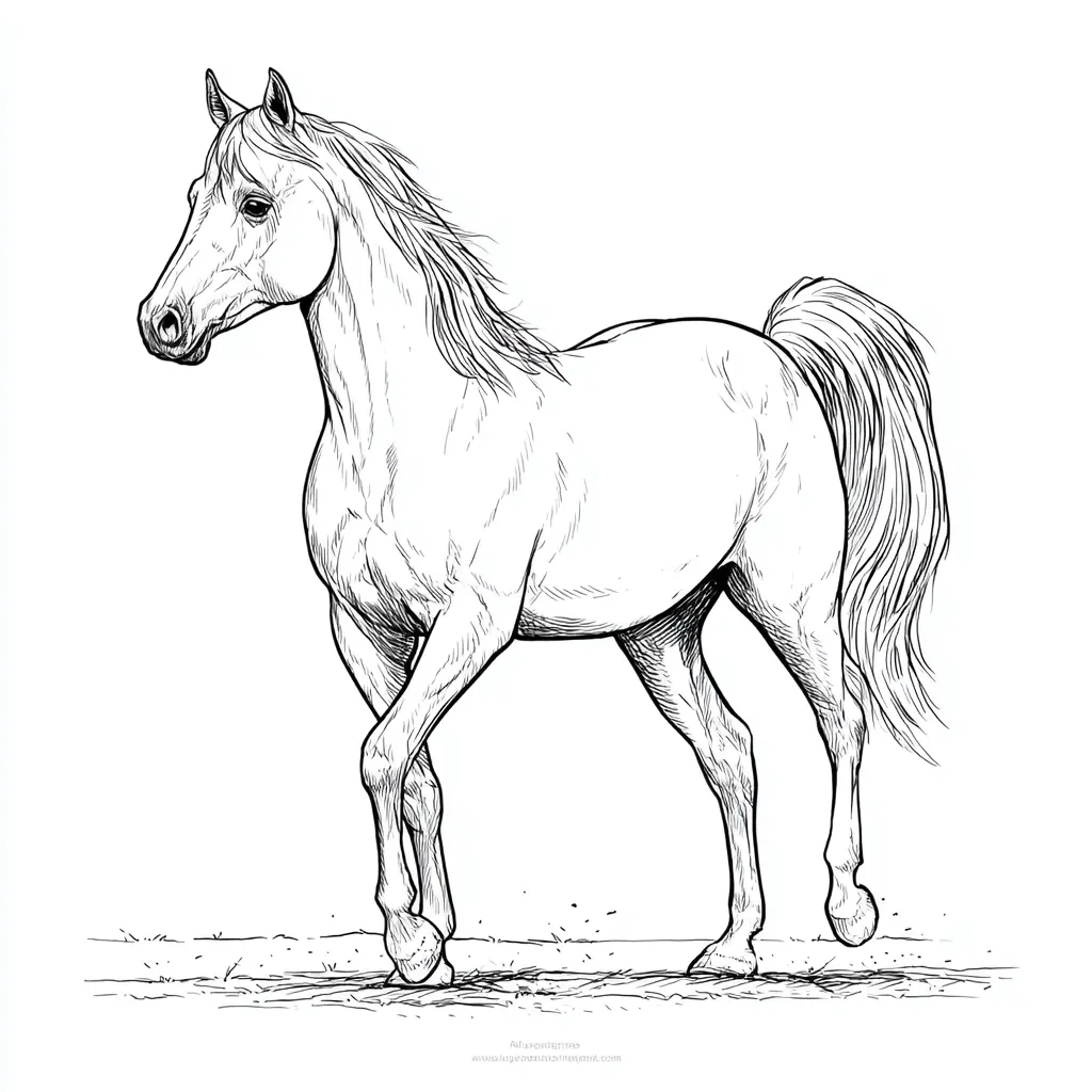 Caballo andaluz: Dibujos de caballos para colorear ❤️ | Minenito