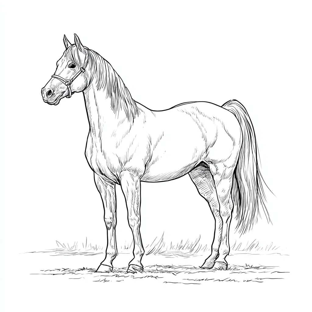 Caballo andaluz: Dibujos de caballos para colorear ❤️ | Minenito