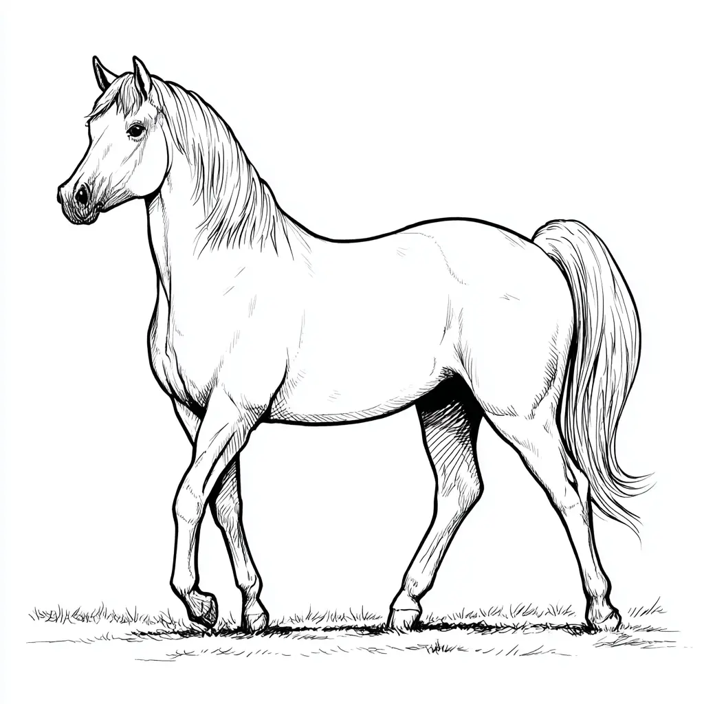 Caballo andaluz: Dibujos de caballos para colorear ❤️ | Minenito