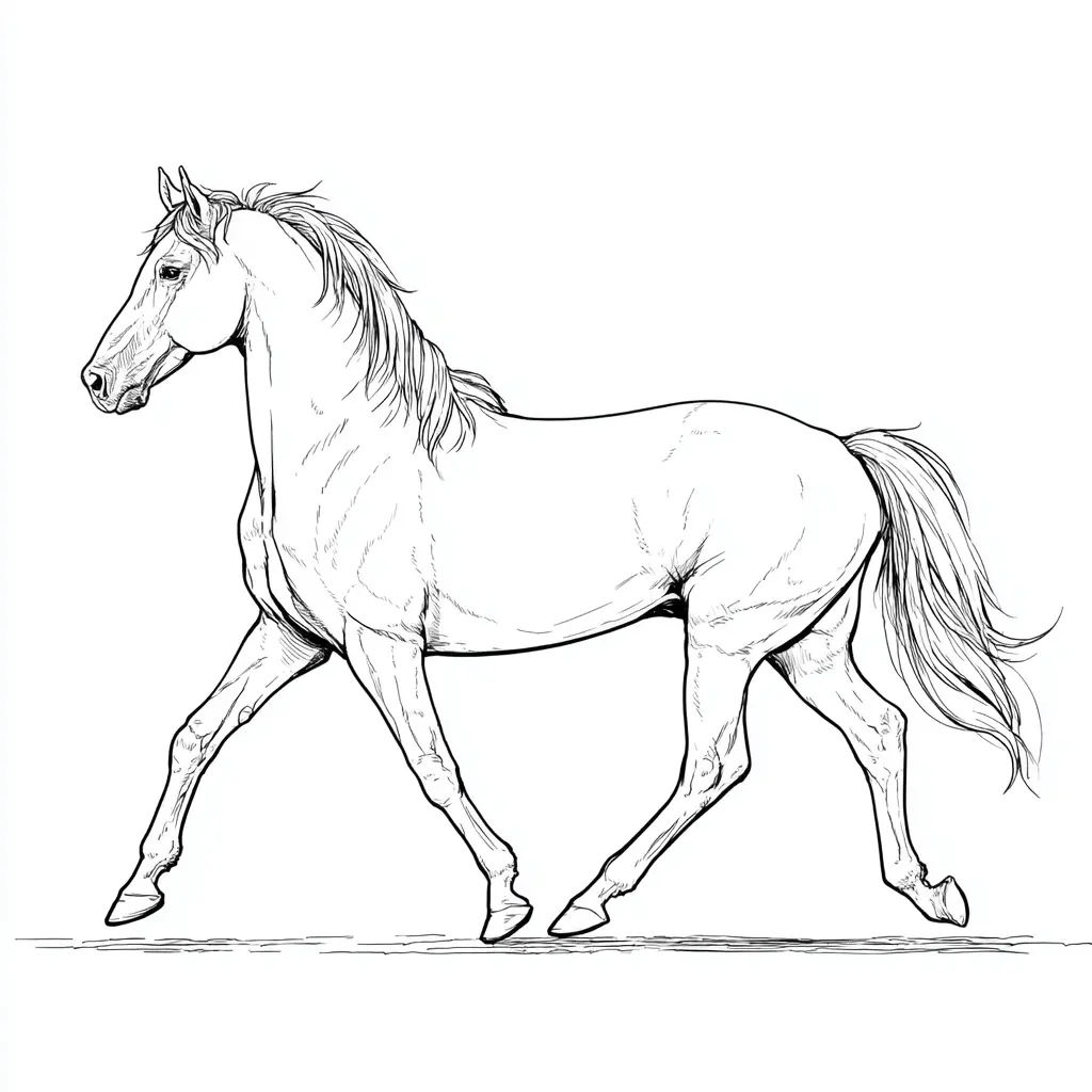 Caballo andaluz: Dibujos de caballos para colorear ❤️ | Minenito