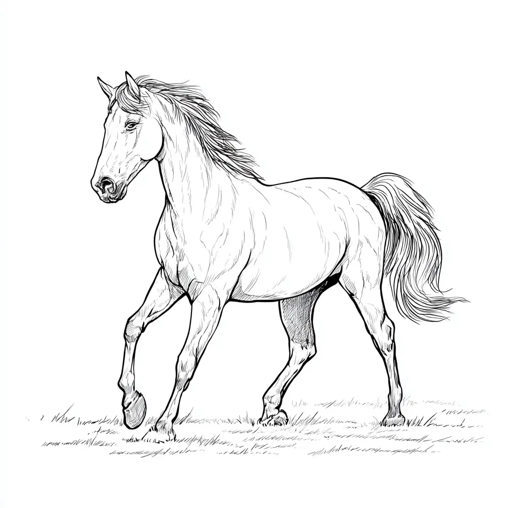 Caballo andaluz: Dibujos de caballos para colorear ❤️ | Minenito