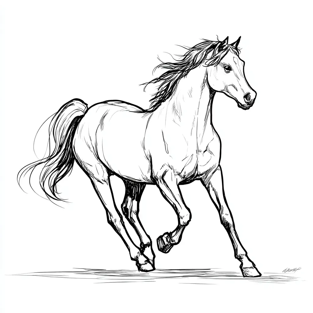 Caballo andaluz: Dibujos de caballos para colorear ❤️ | Minenito