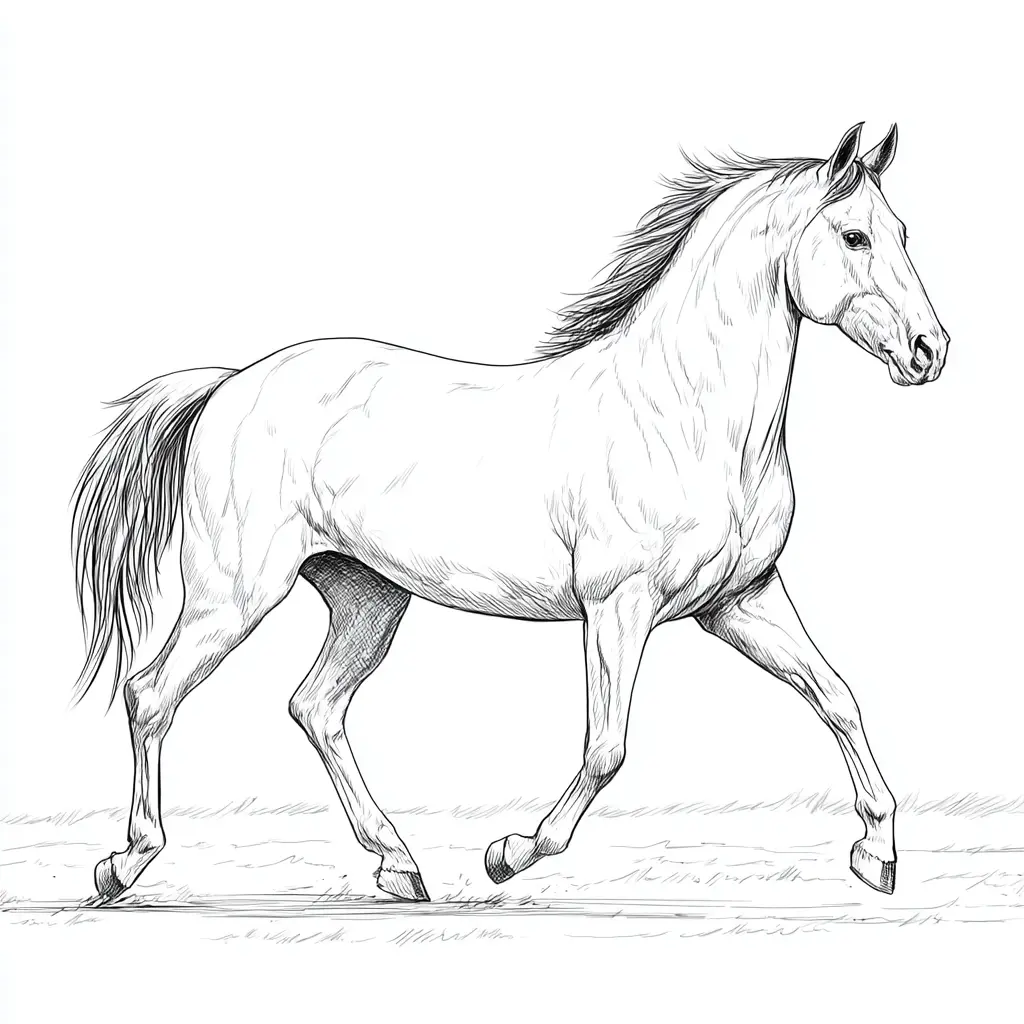 Caballo andaluz: Dibujos de caballos para colorear ❤️ | Minenito