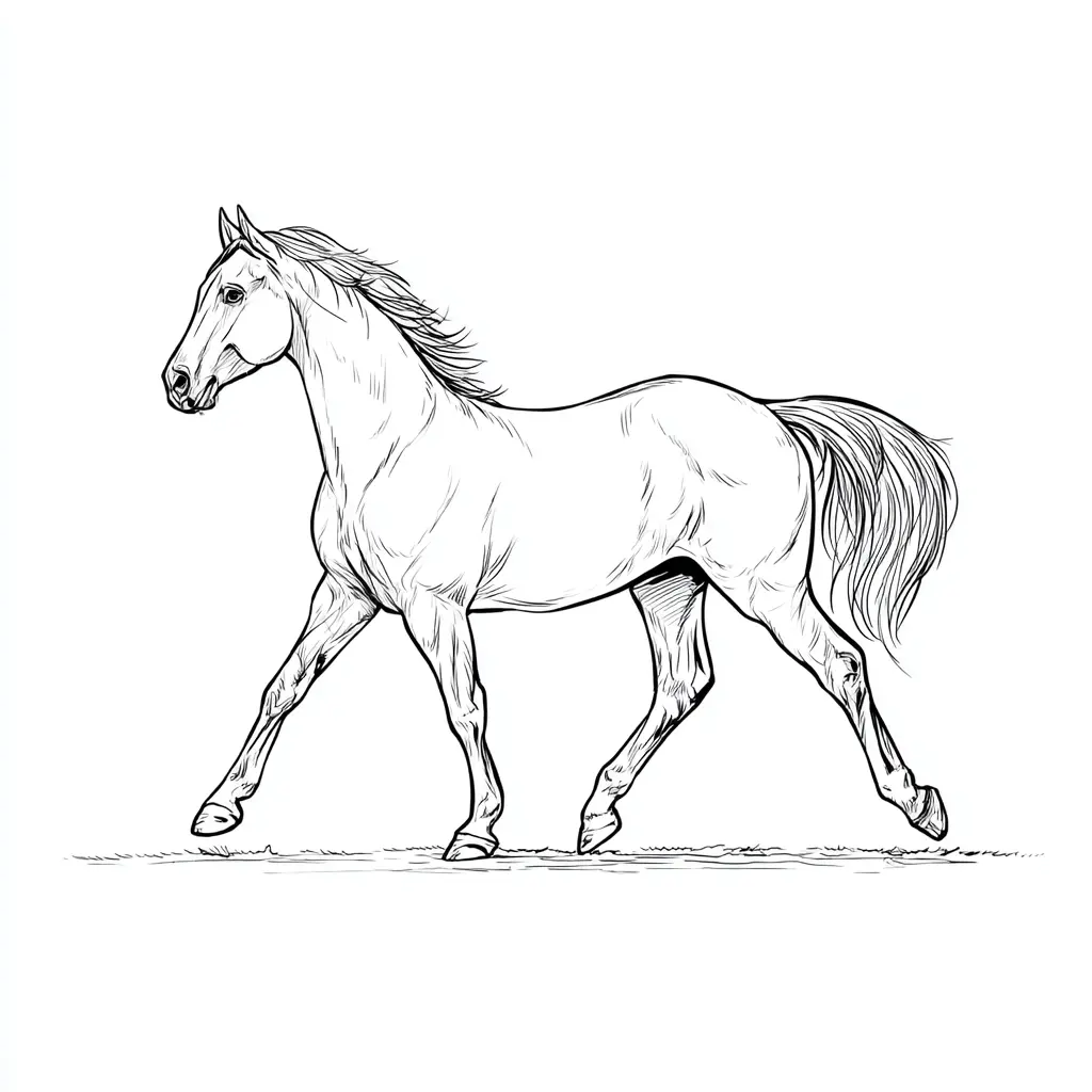 Caballo andaluz: Dibujos de caballos para colorear ❤️ | Minenito