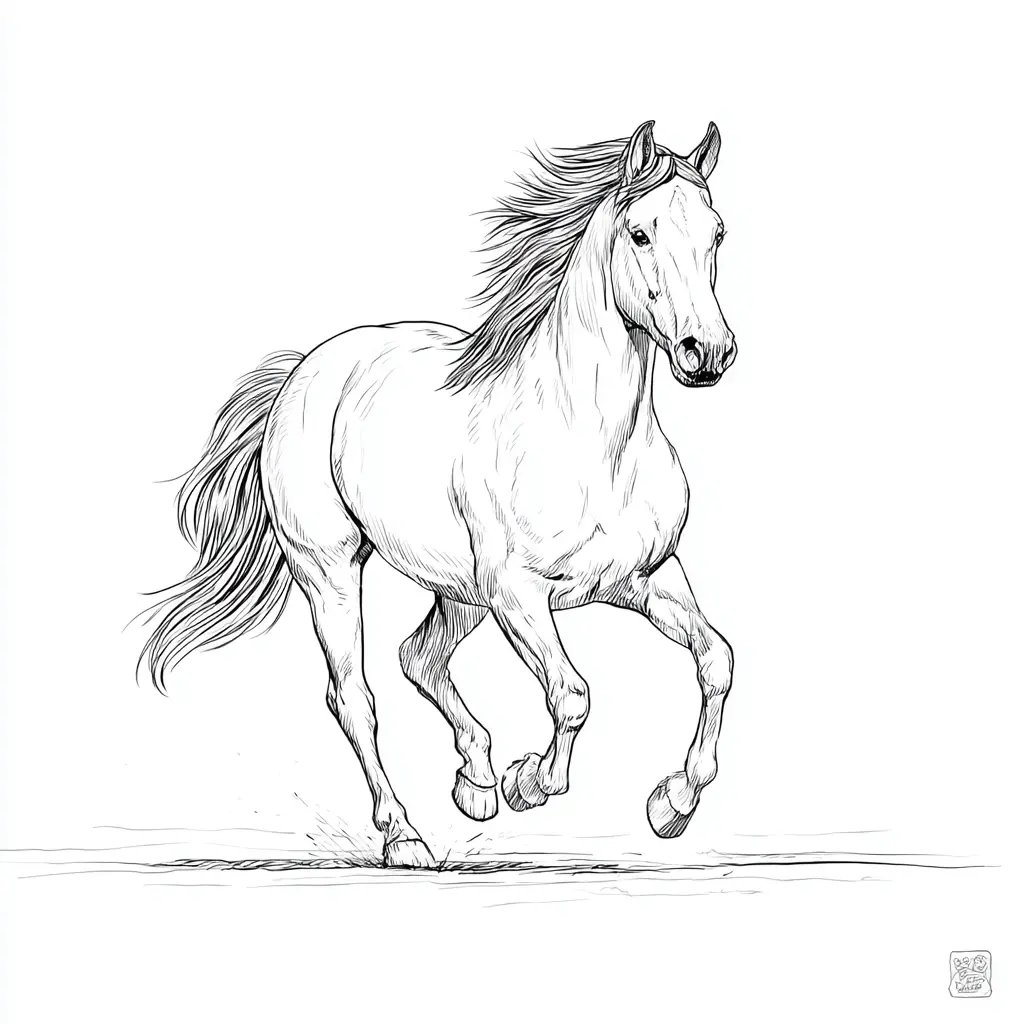 Caballo andaluz: Dibujos de caballos para colorear ❤️ | Minenito