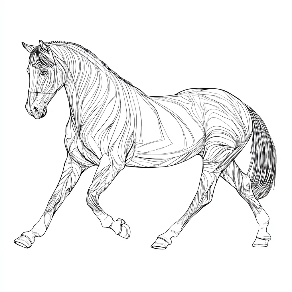 Dibujo de caballo árabe para colorear ❤️ | Minenito