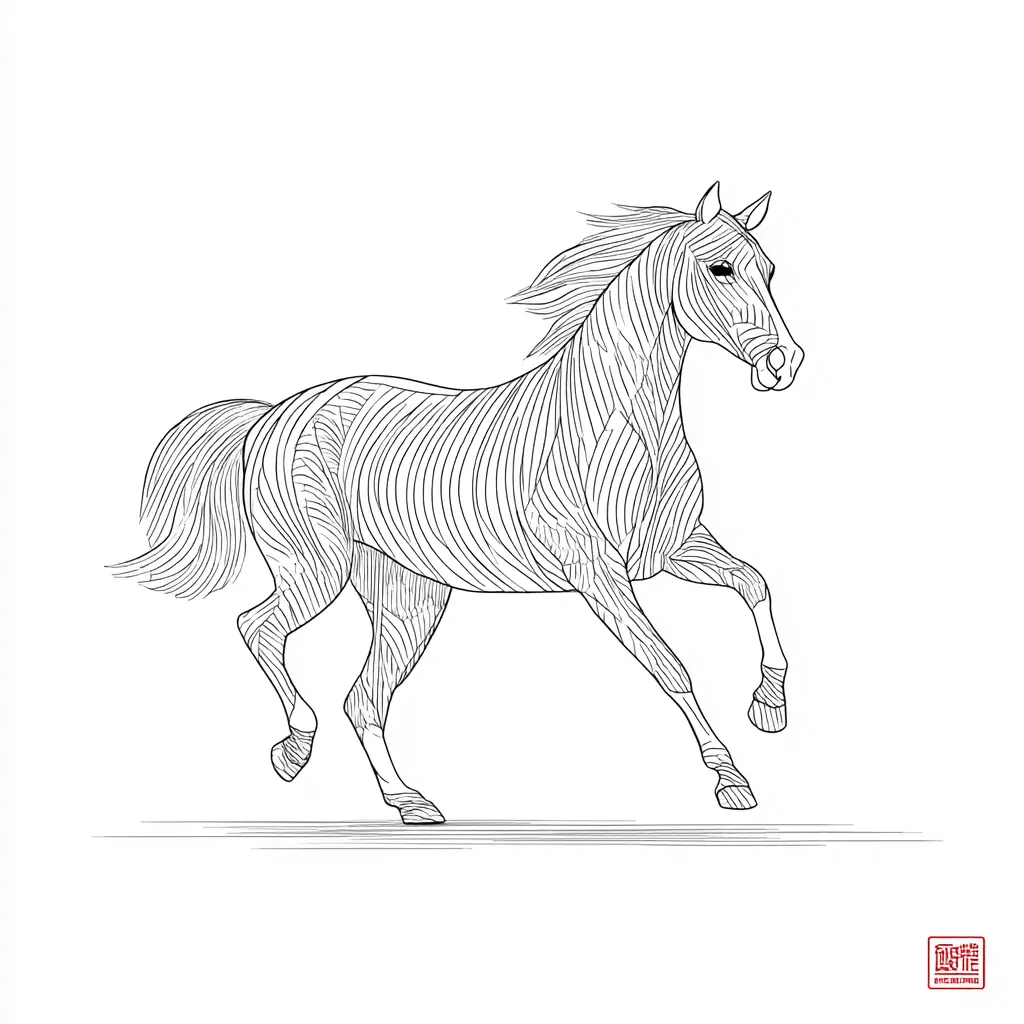 Dibujo de yegua árabe para colorear ❤️ | Minenito