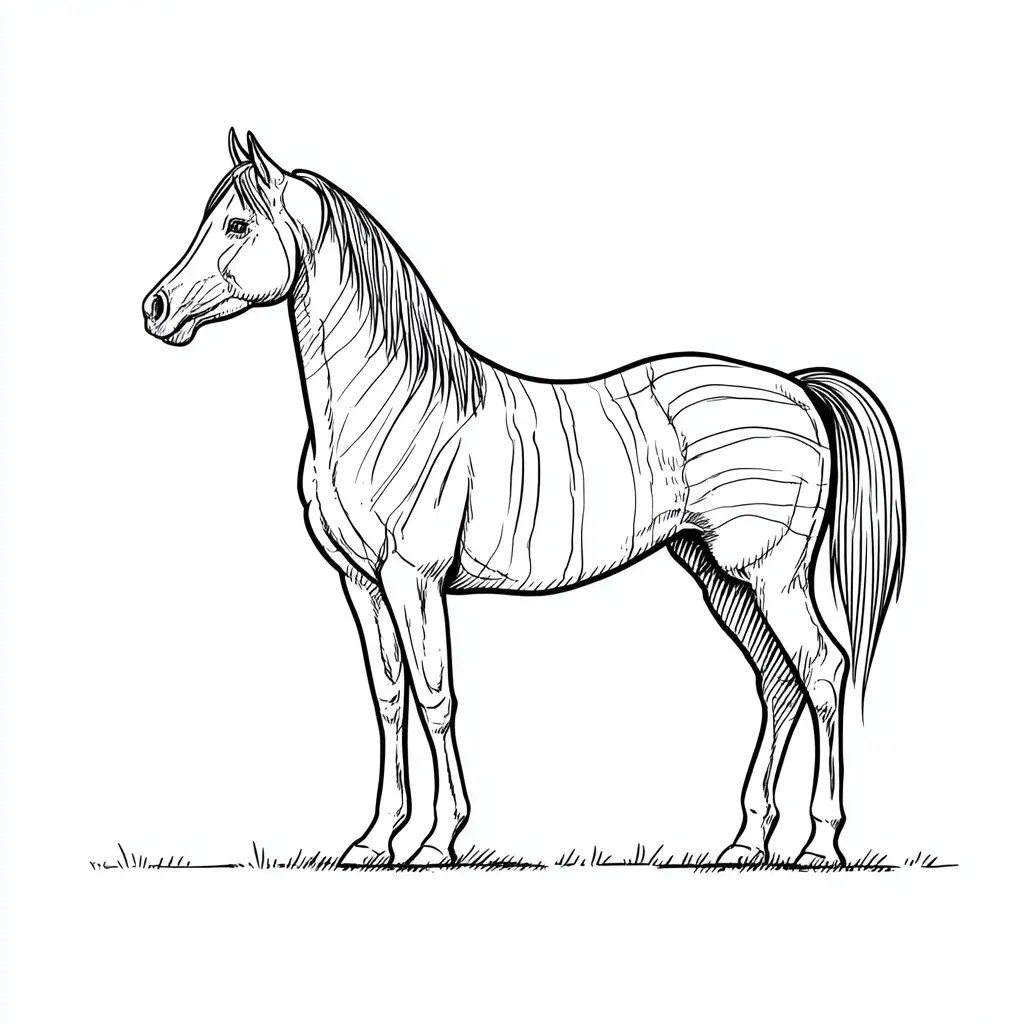 Dibujo de yegua árabe para colorear ❤️ | Minenito