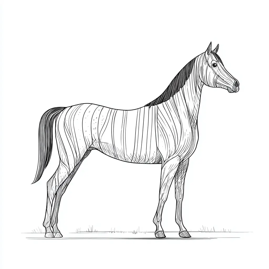 Dibujo de yegua árabe para colorear ❤️ | Minenito