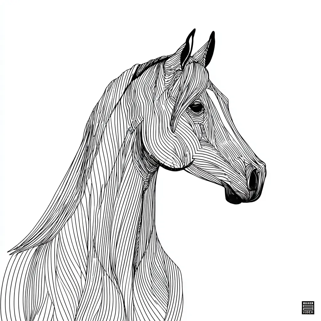 Dibujo de yegua árabe para colorear ❤️ | Minenito