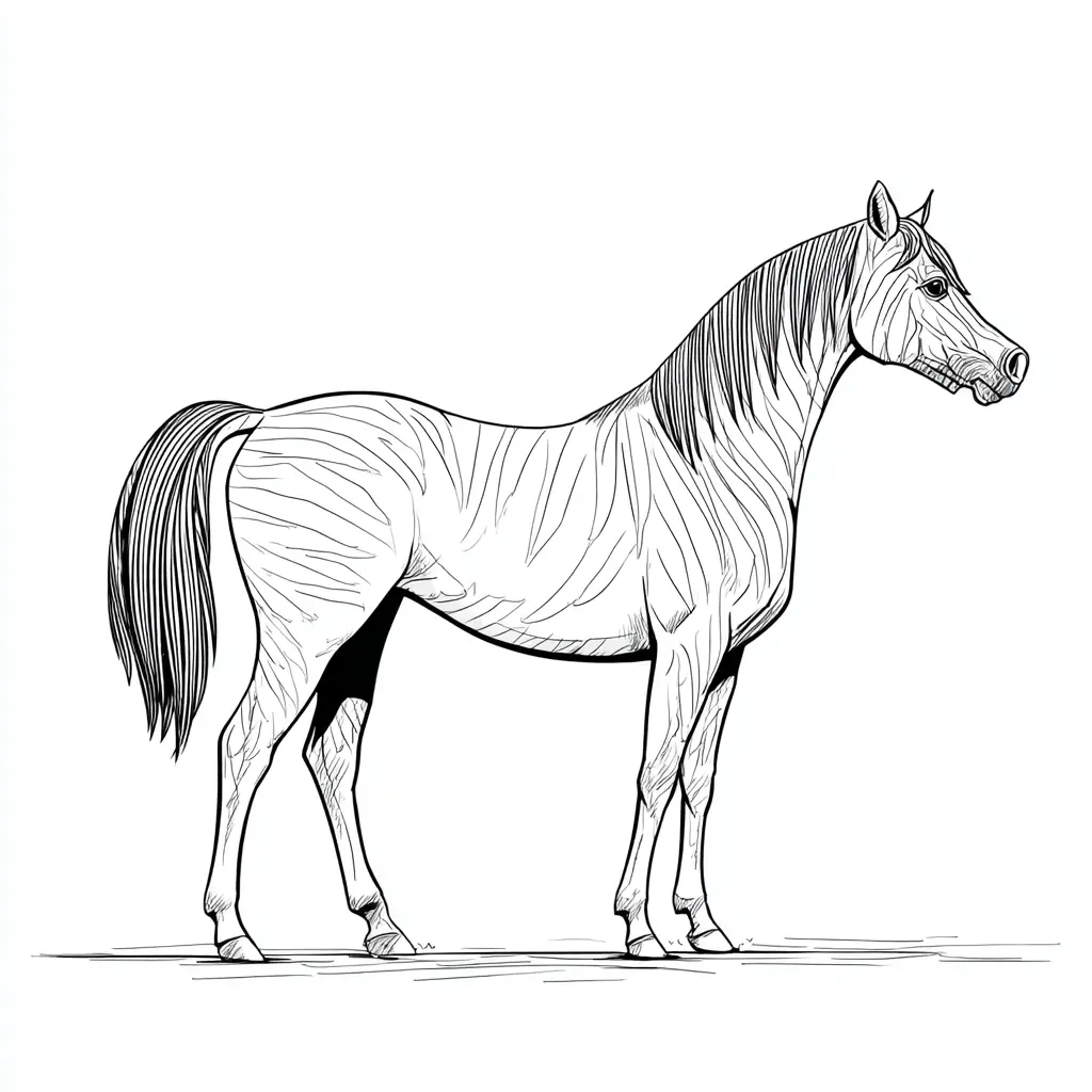 Dibujo de yegua árabe para colorear ❤️ | Minenito