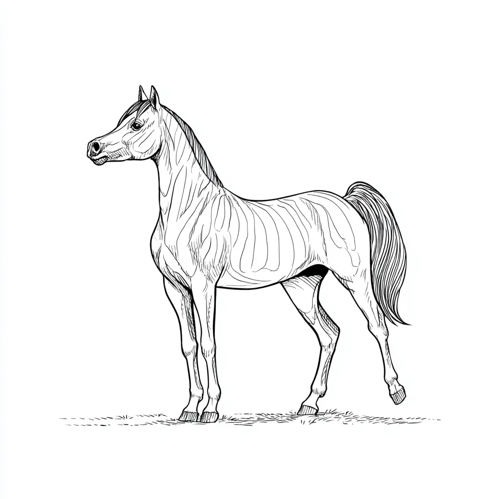 Dibujo de yegua árabe para colorear ❤️ | Minenito