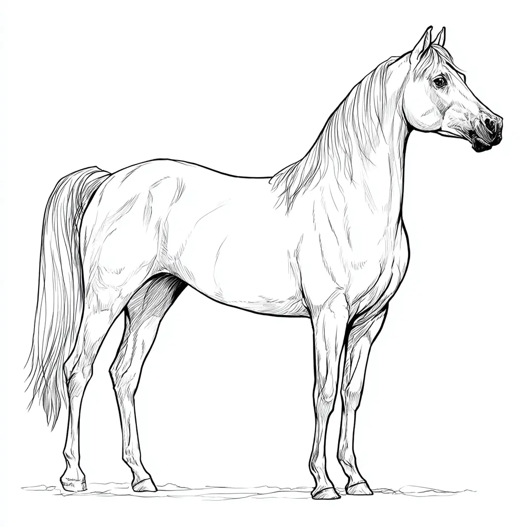 Dibujo de yegua árabe para colorear ❤️ | Minenito