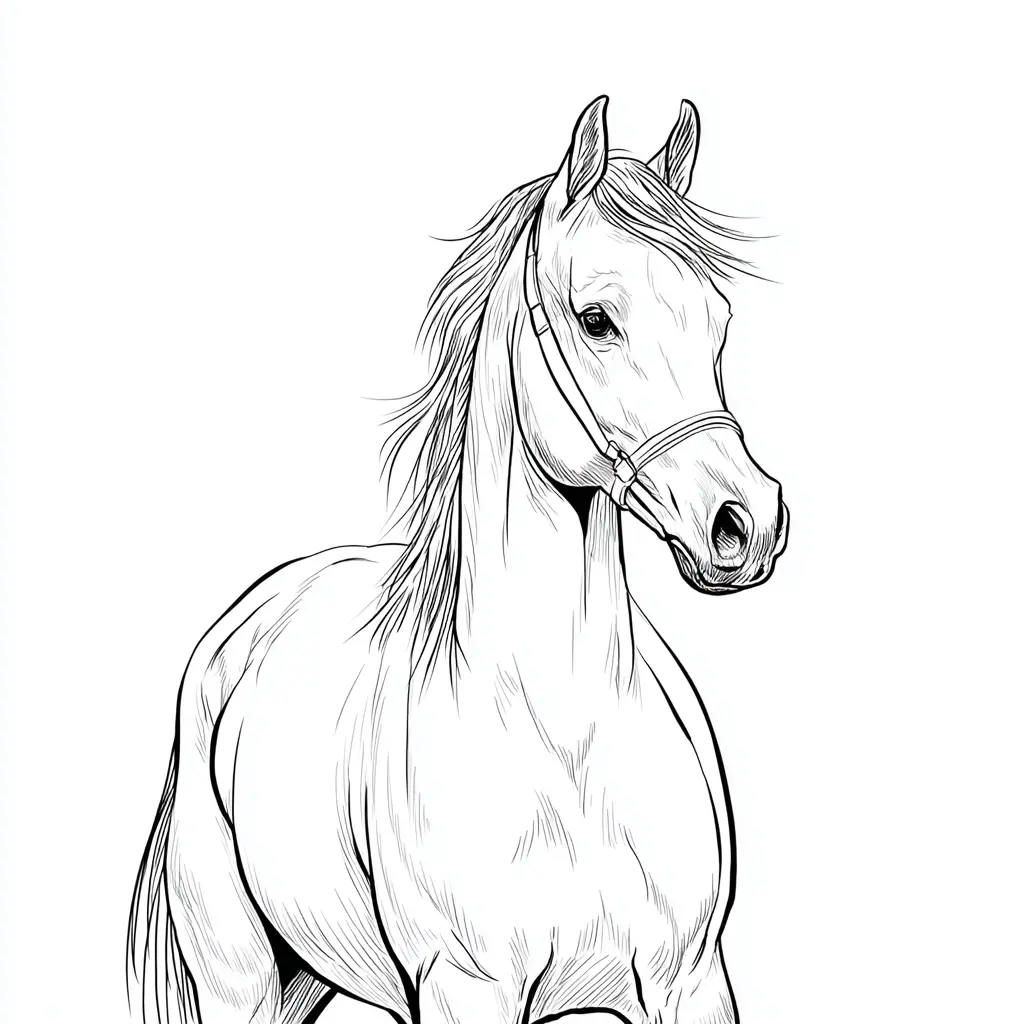Dibujo de yegua árabe para colorear ❤️ | Minenito
