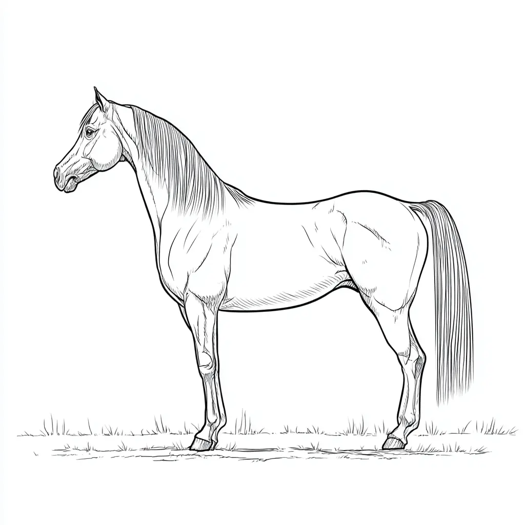 Dibujo de yegua árabe para colorear ❤️ | Minenito