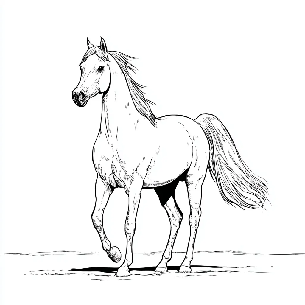 Dibujo de yegua árabe para colorear ❤️ | Minenito
