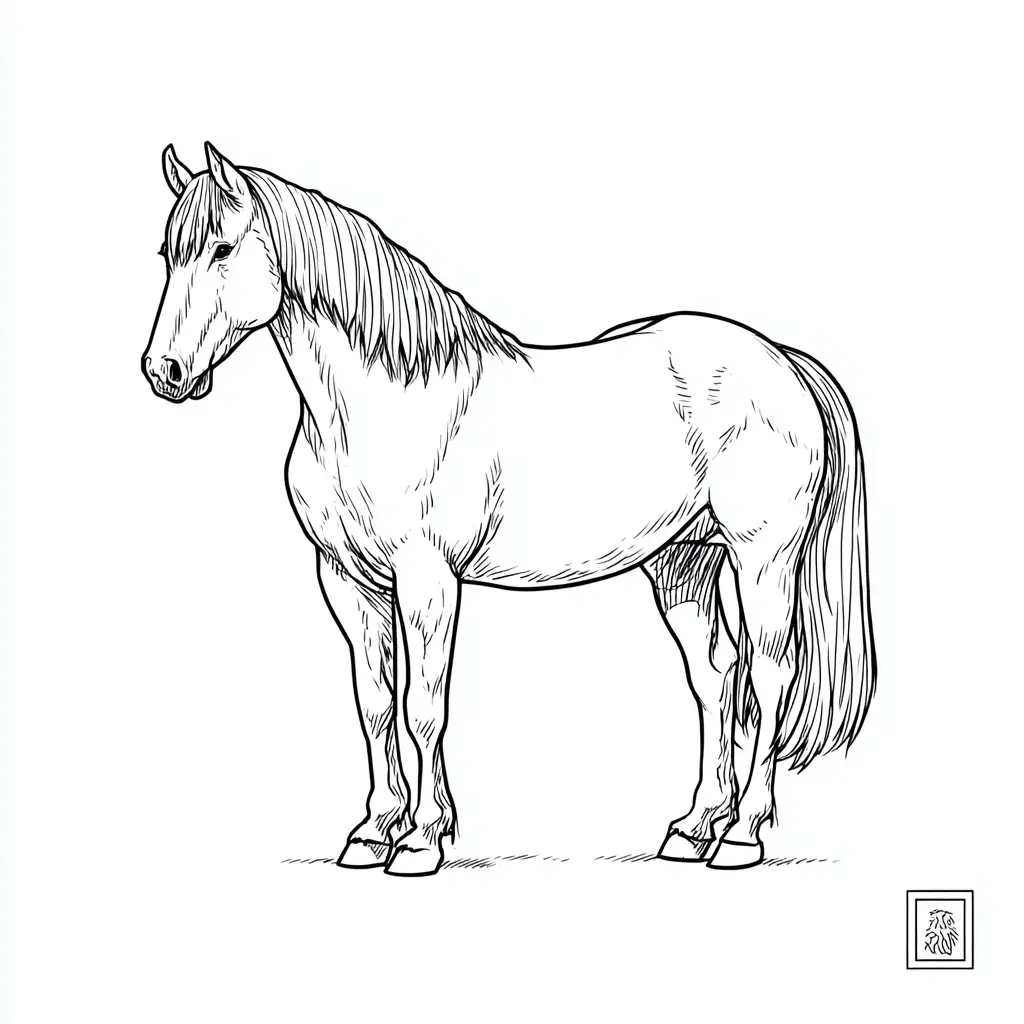 Caballo Burguete para colorear ❤️ | Minenito