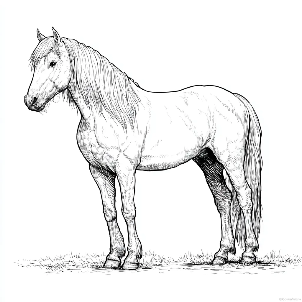 Caballo Burguete para colorear ❤️ | Minenito