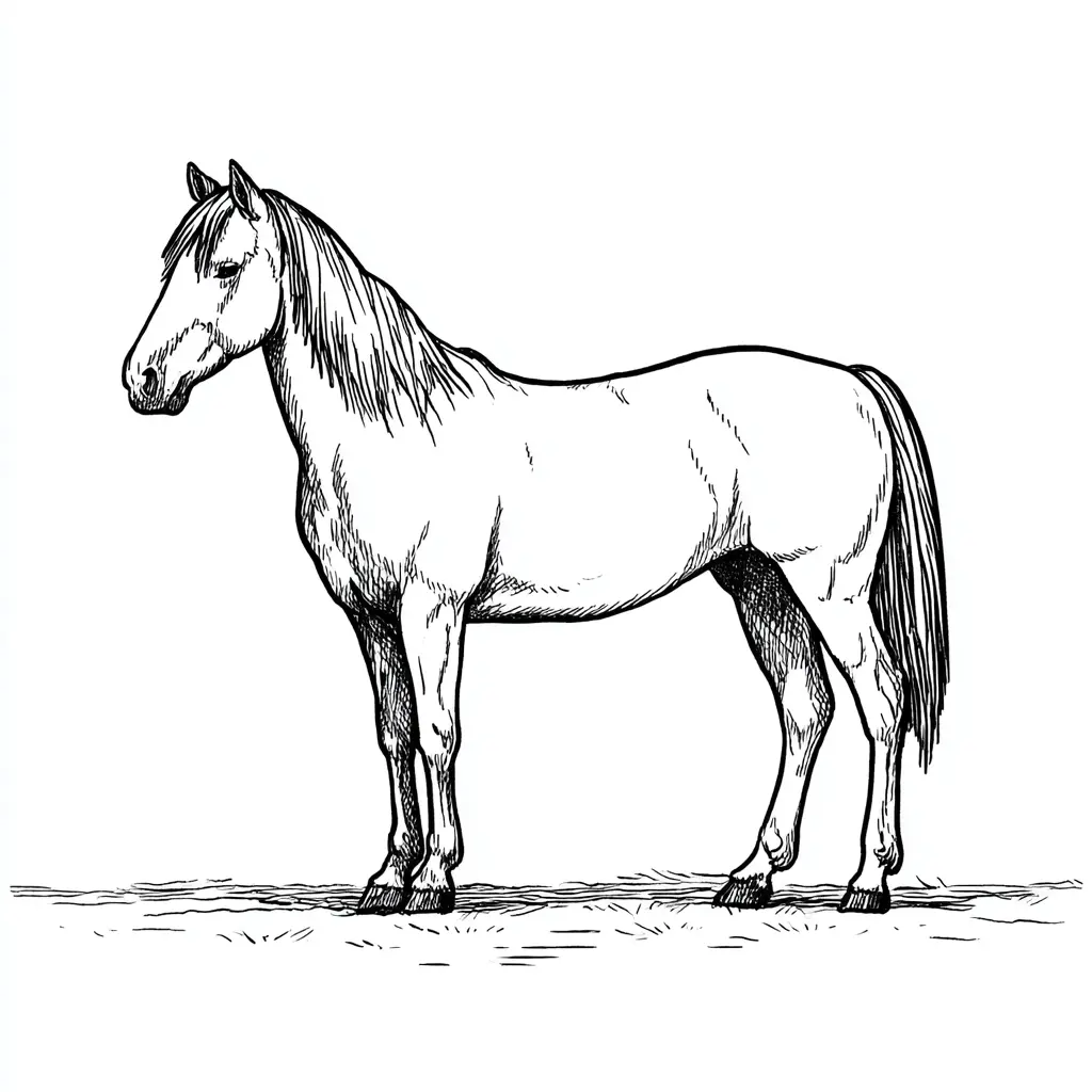 Caballo Burguete para colorear ❤️ | Minenito