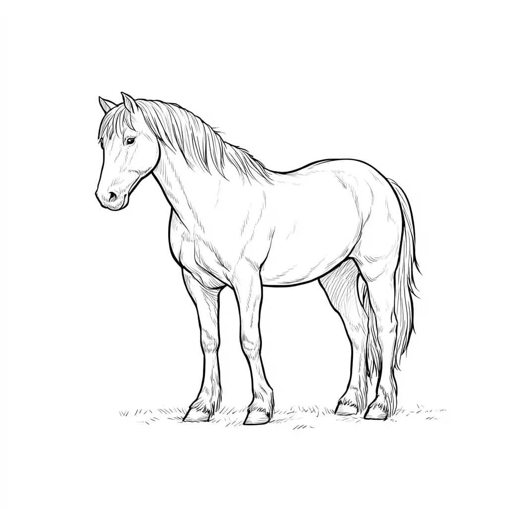 Caballo Burguete para colorear ❤️ | Minenito