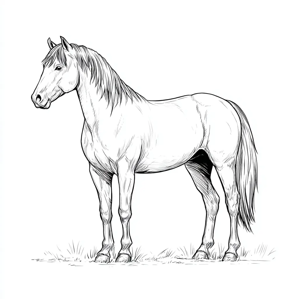 Caballo Cuarto de Milla para colorear ❤️ | Minenito