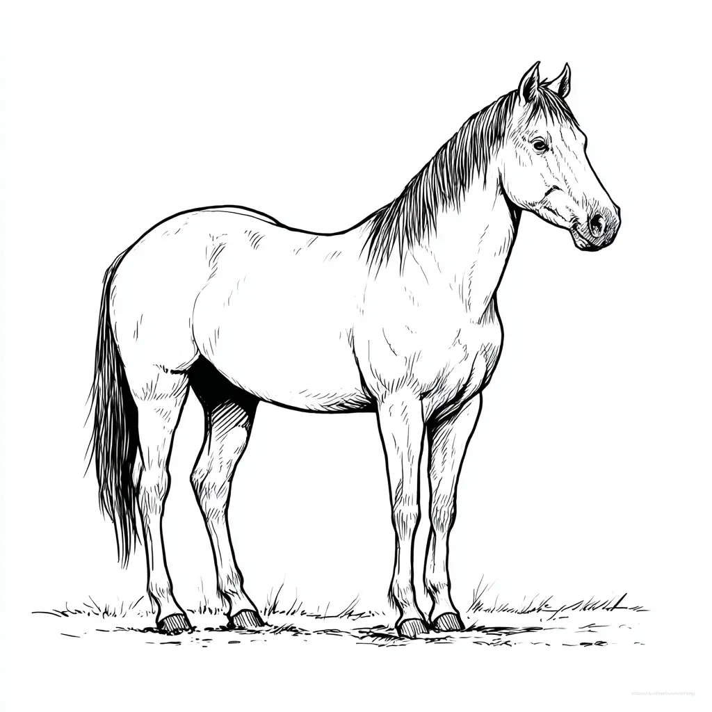 Caballo Cuarto de Milla para colorear ❤️ | Minenito
