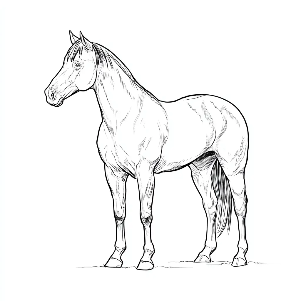 Caballo Cuarto de Milla para colorear ❤️ | Minenito
