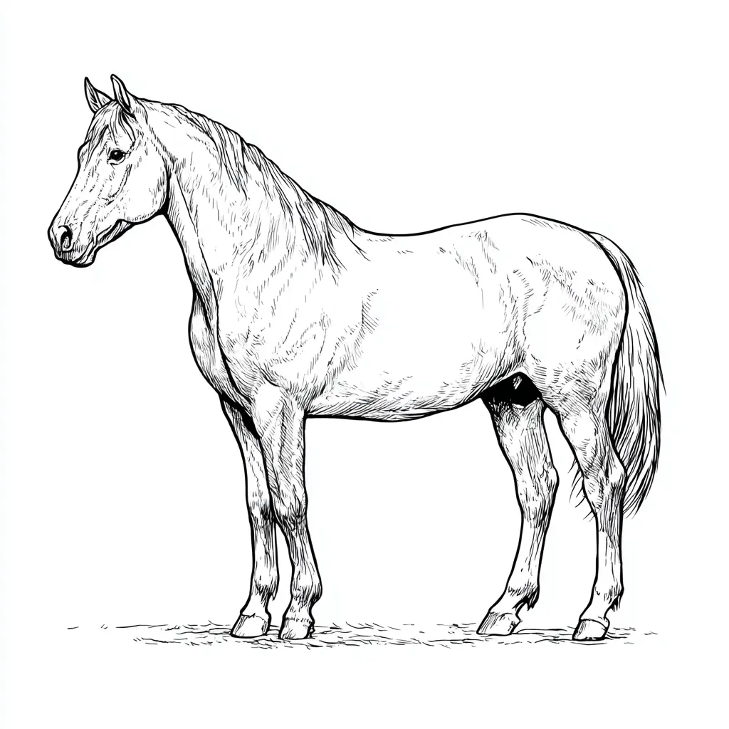 Caballo Cuarto de Milla para colorear ❤️ | Minenito