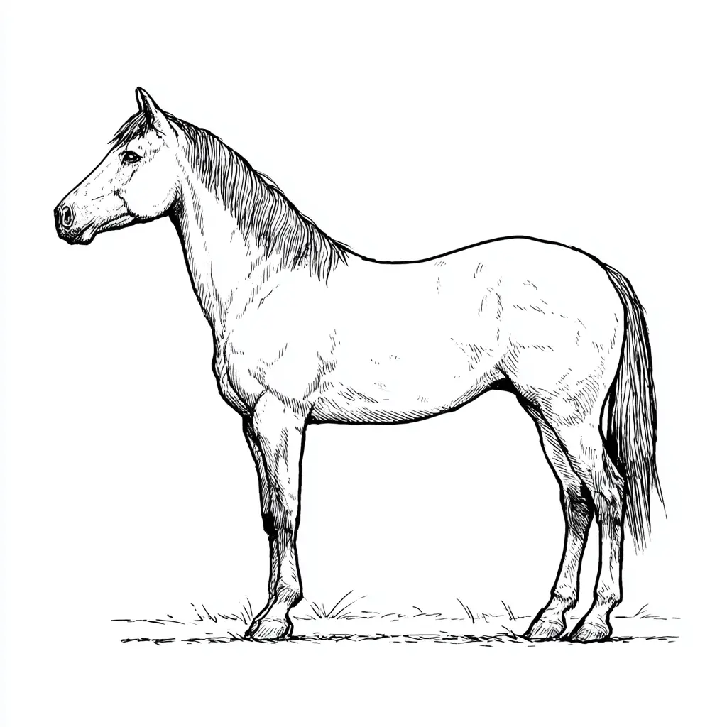 Caballo Cuarto de Milla para colorear ❤️ | Minenito