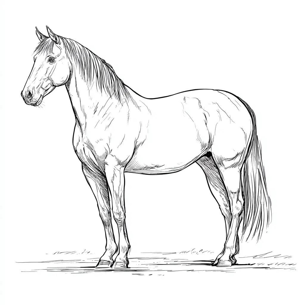 Caballo Cuarto de Milla para colorear ❤️ | Minenito