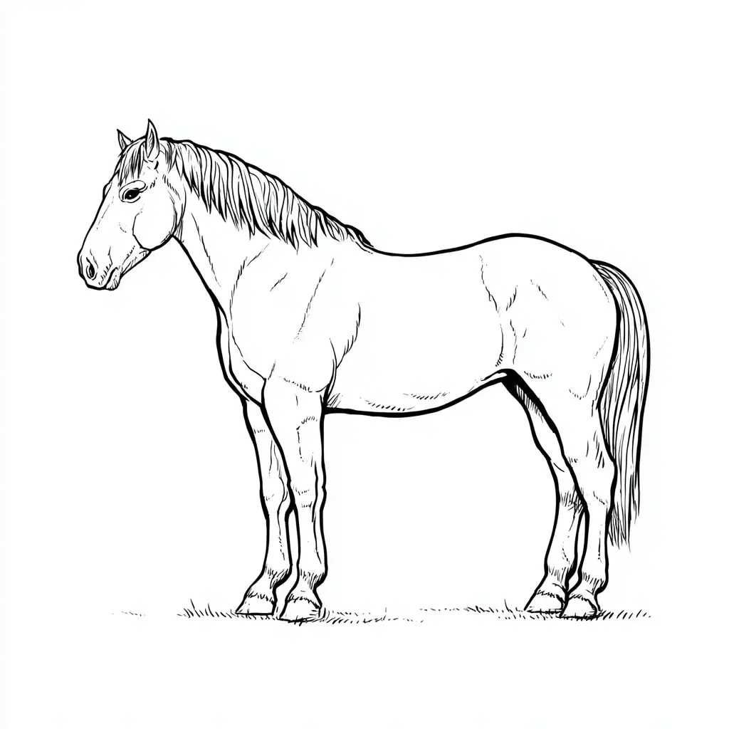 Caballo Cuarto de Milla para colorear ❤️ | Minenito