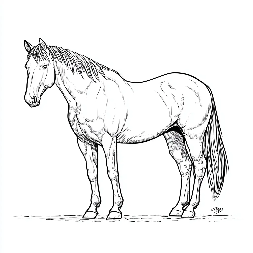 Caballo Cuarto de Milla para colorear ❤️ | Minenito