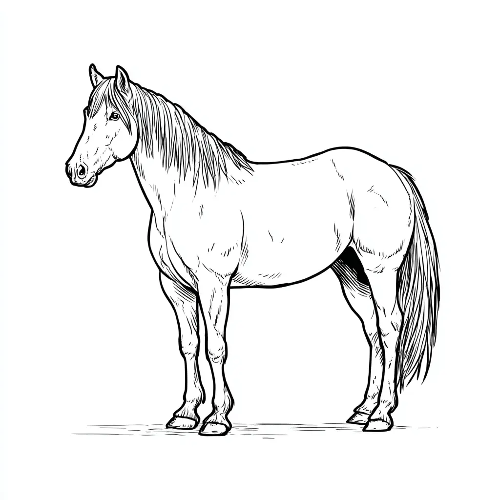Caballo Cuarto de Milla para colorear ❤️ | Minenito