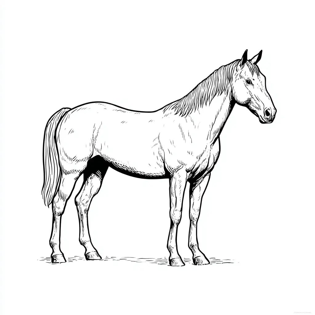 Caballo Cuarto de Milla para colorear ❤️ | Minenito