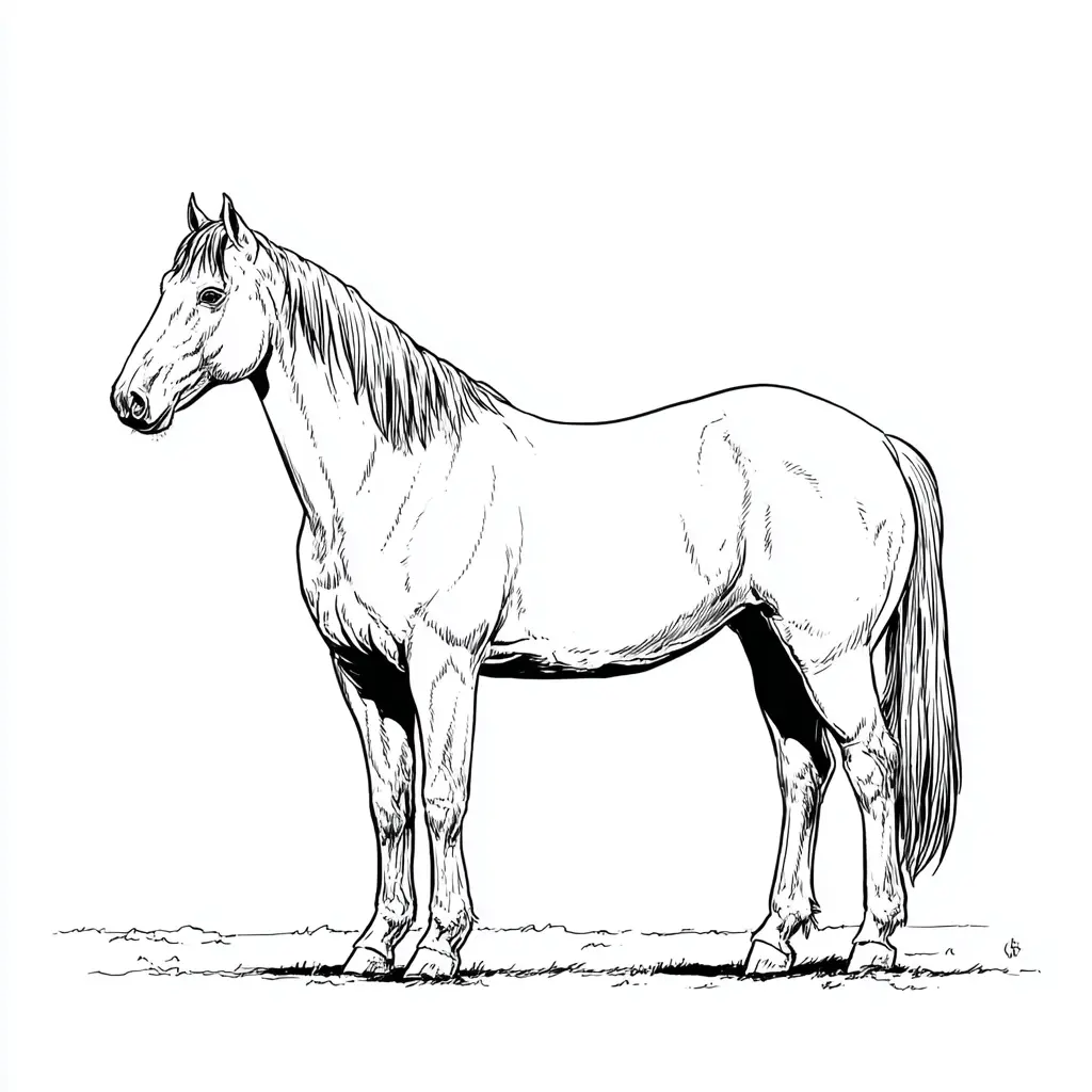 Caballo Cuarto de Milla para colorear ❤️ | Minenito
