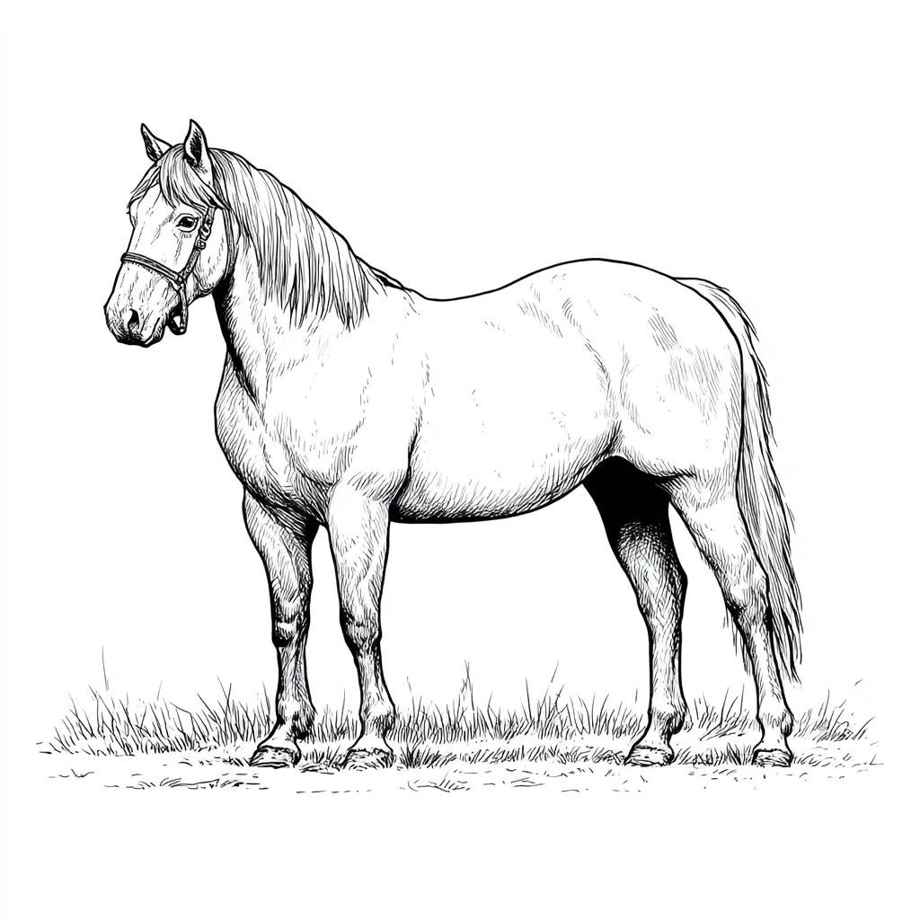 Caballo Cuarto de Milla para colorear ❤️ | Minenito