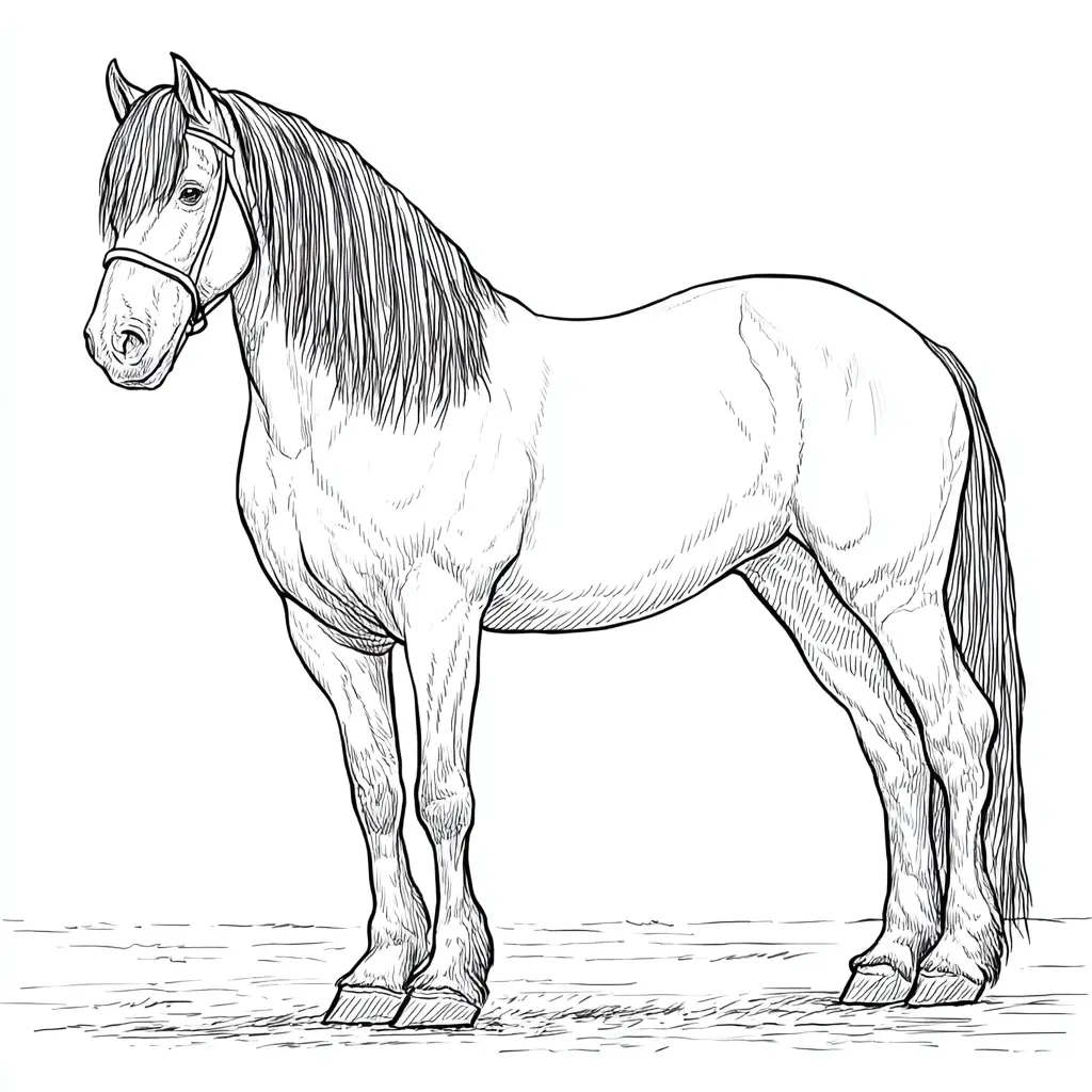 Caballo Frisón para colorear ❤️ | Minenito