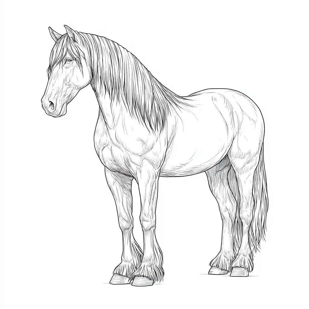 Caballo Frisón para colorear ❤️ | Minenito