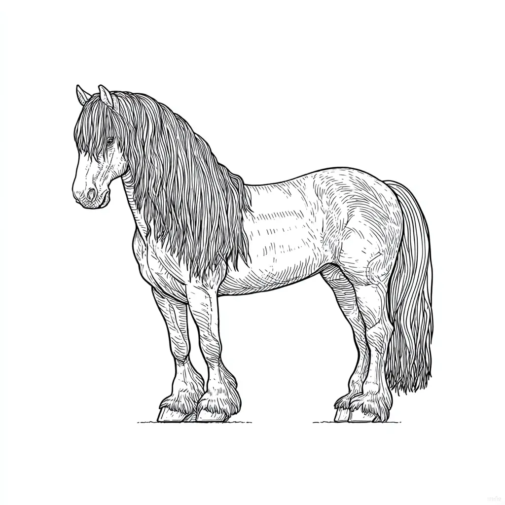 Caballo Frisón para colorear ❤️ | Minenito