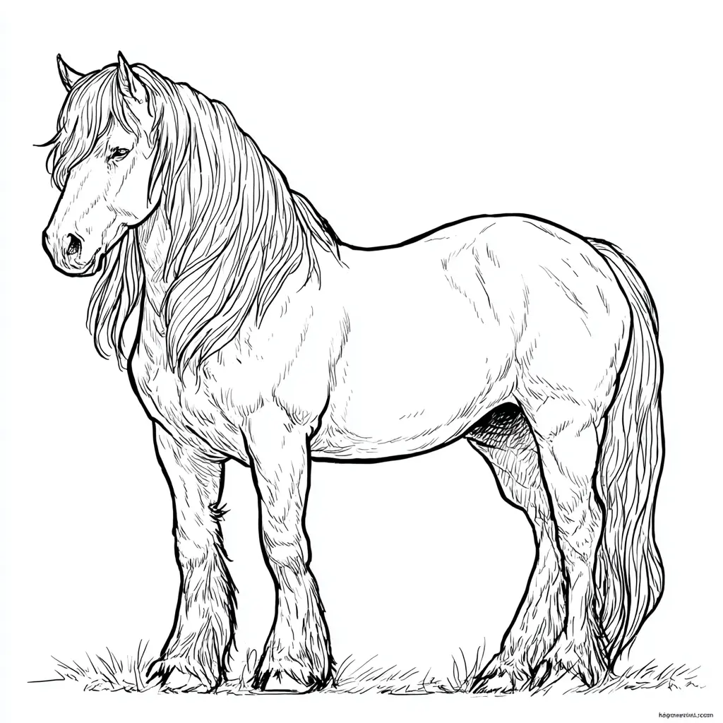 Caballo Frisón para colorear ❤️ | Minenito