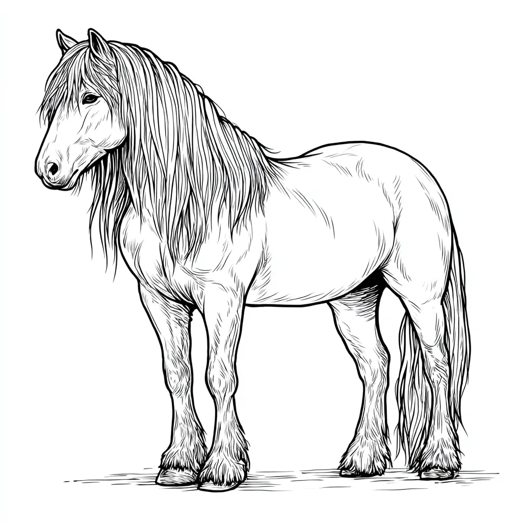 Caballo Frisón para colorear ❤️ | Minenito