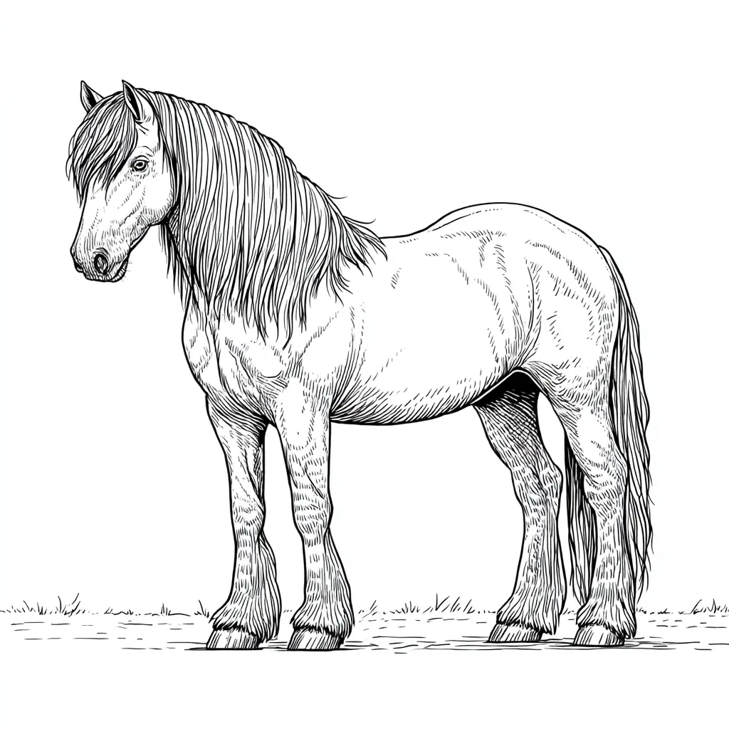 Caballo Frisón para colorear ❤️ | Minenito