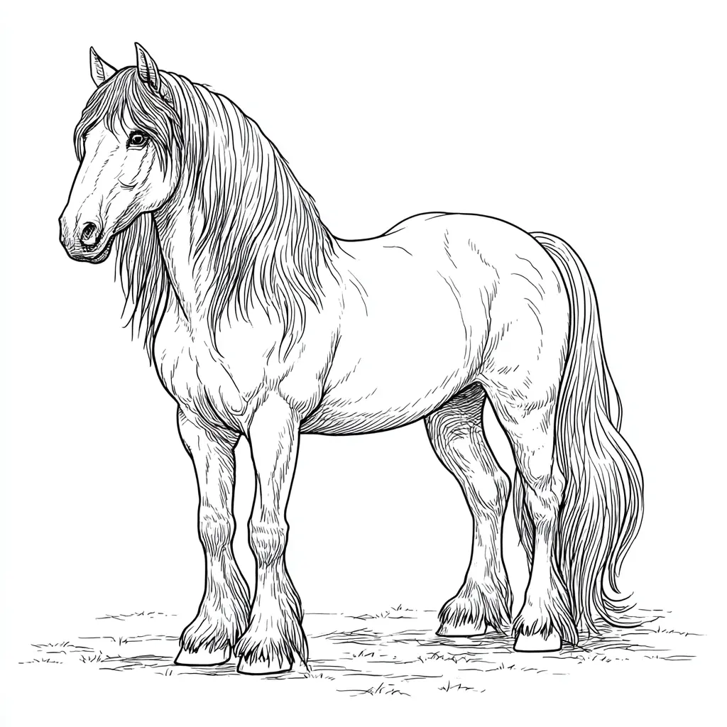 Caballo Frisón para colorear ❤️ | Minenito