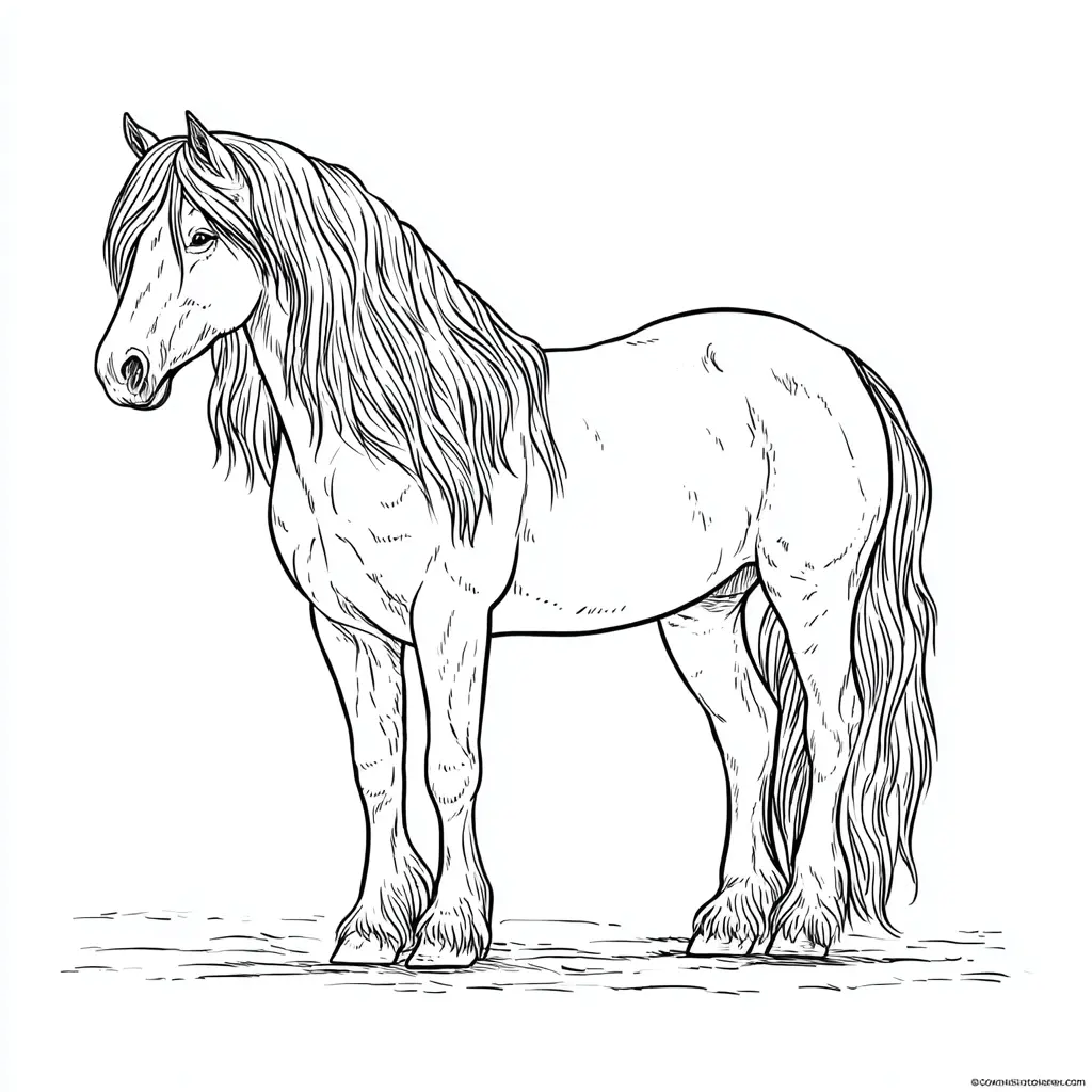 Caballo Frisón para colorear ❤️ | Minenito