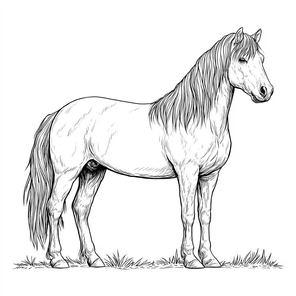 Caballo Frisón para colorear ❤️ | Minenito