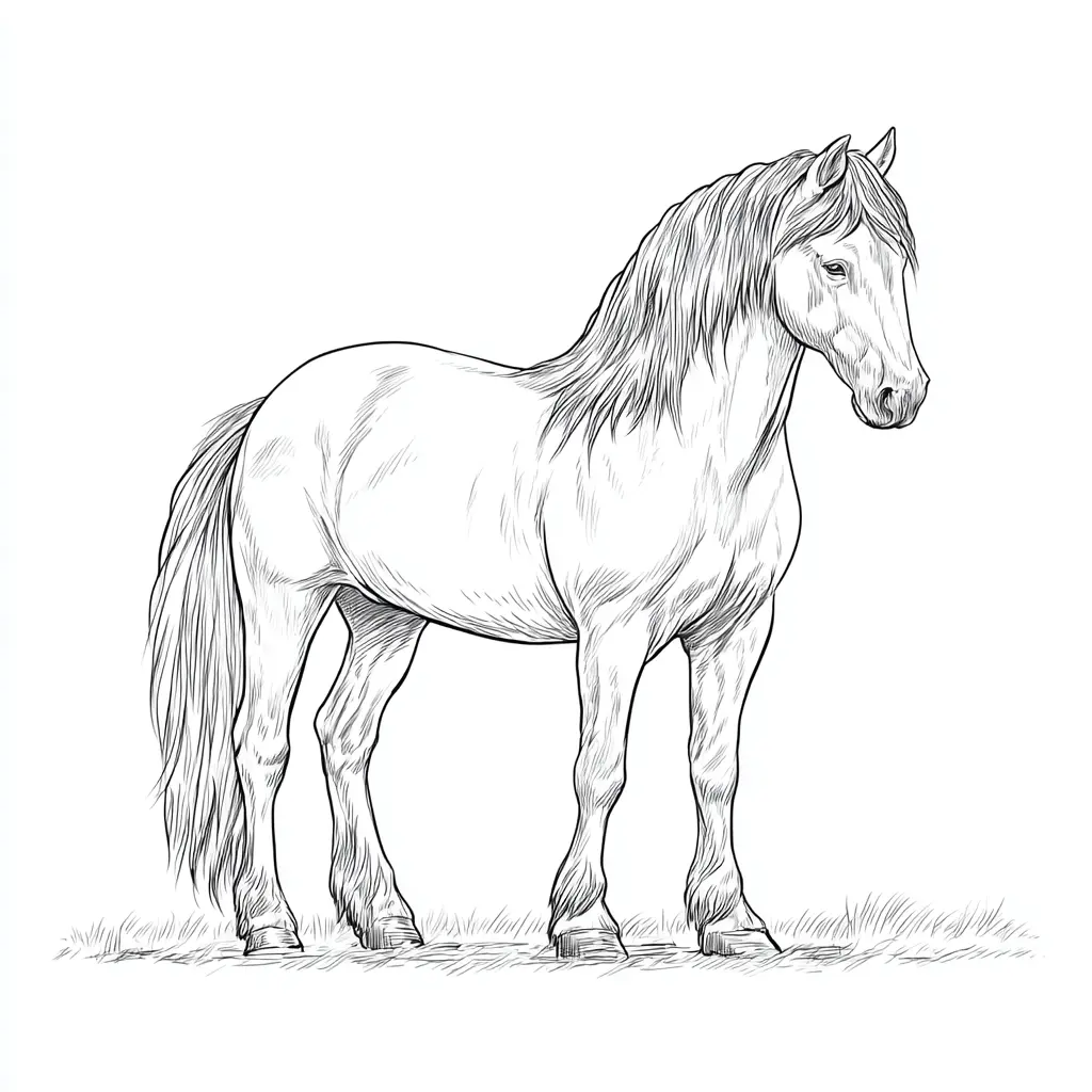 Caballo Frisón para colorear ❤️ | Minenito