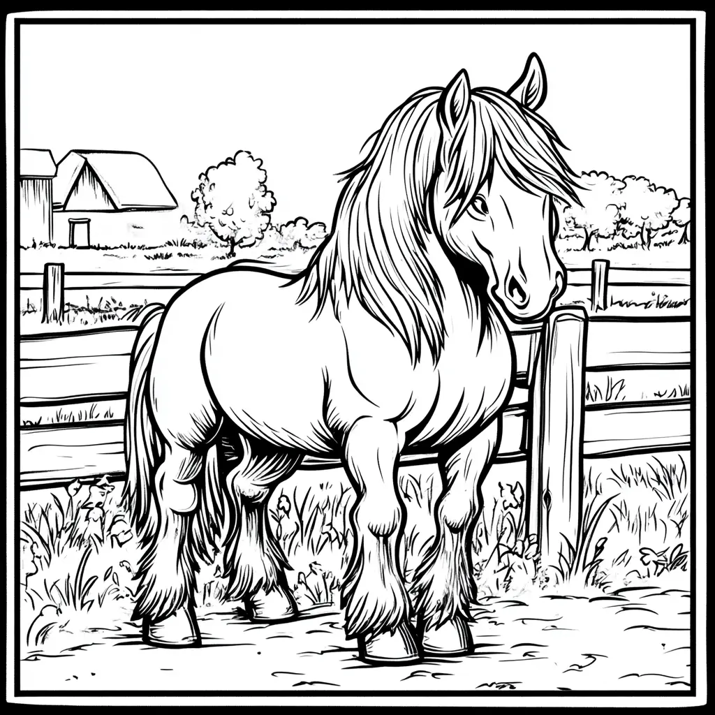 Caballo Gypsy Vanner para colorear ❤️ | Minenito