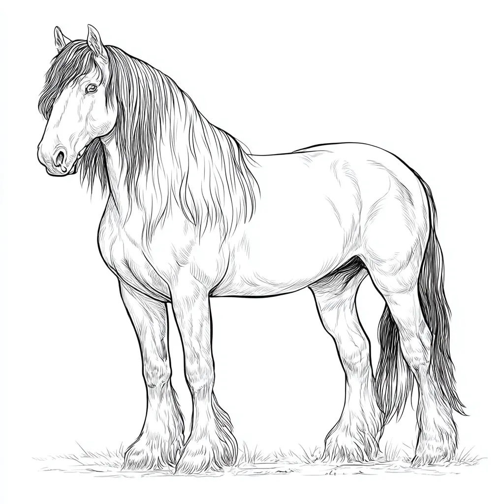 Caballo Gypsy Vanner para colorear ❤️ | Minenito